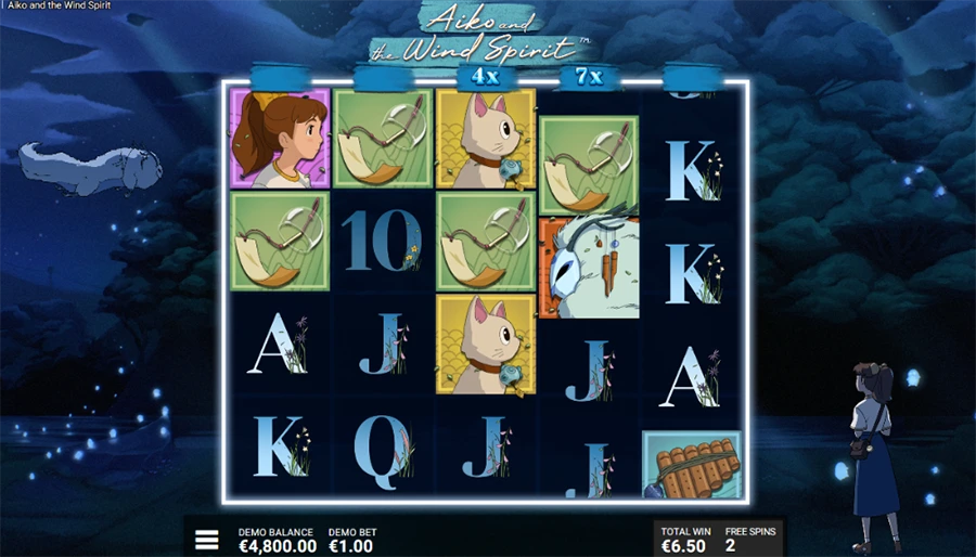 бонусная игра в Aiko and the Wind Spirit от хаскав гейминг