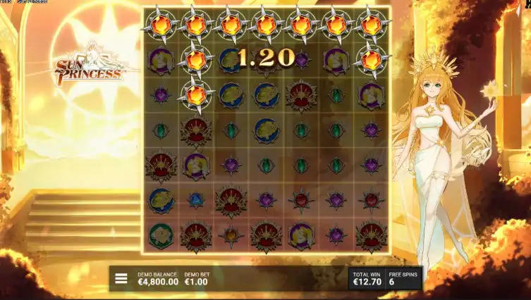 бонусная игра в слоте Sun Princess от Hacksaw Gaming - игровой автомат принцесса солнца от хаскав гейминг