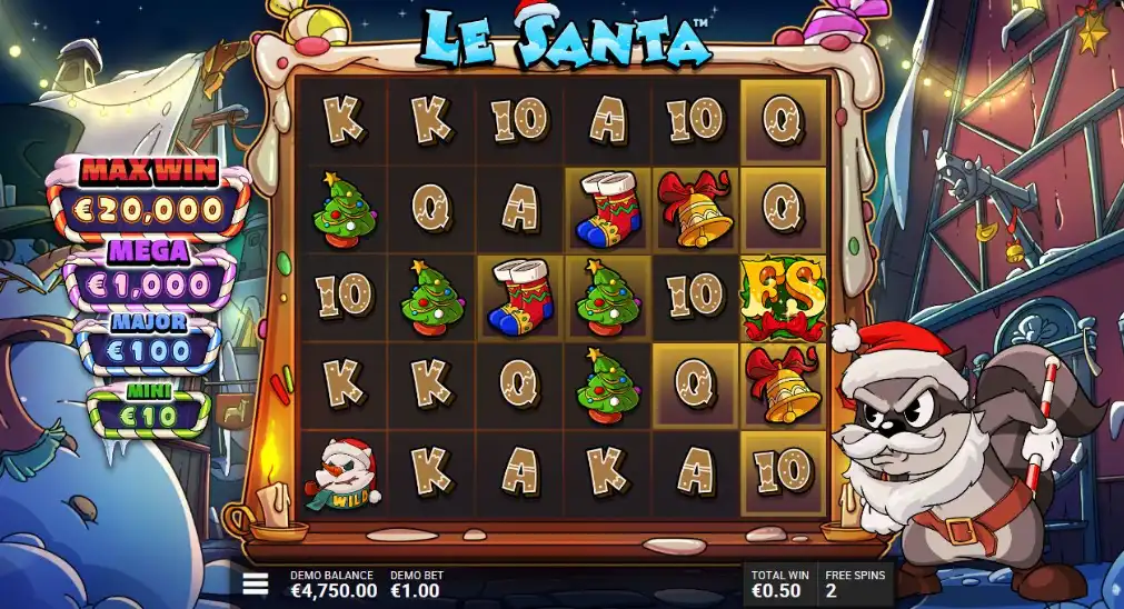 бонусная игра в слоте ле санта от хаскав гейминг онлайн