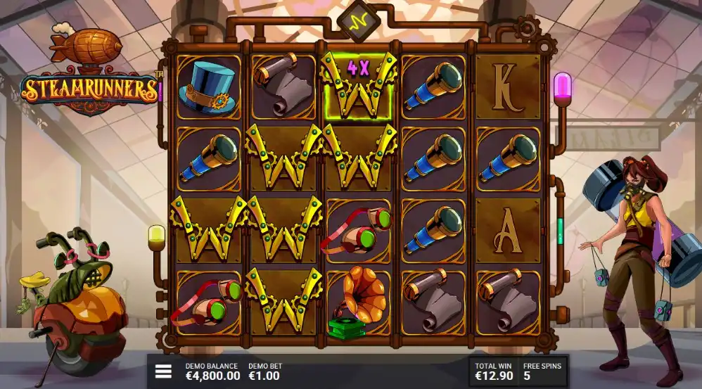 как выглядит бонусная игра слота Steamrunners от Hacksaw Gaming