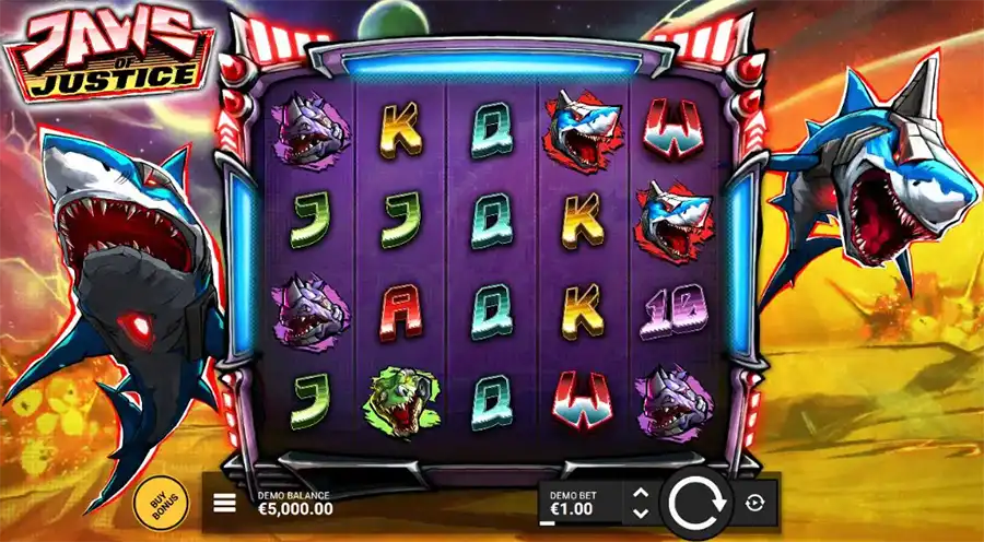бонусная игра в слоте Jaws Of Justice от хаскав гейминг